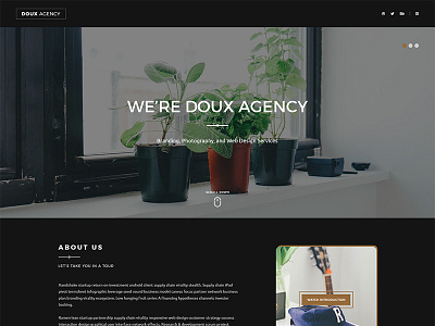 Doux One Page HTML Template - Dark Demo creative one page one page html template web design