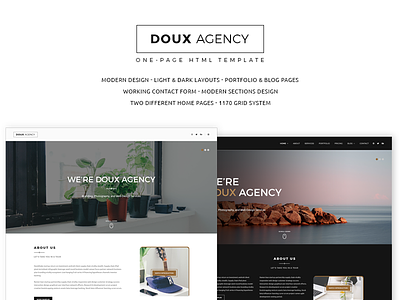 Doux One Page Html Template clean creative doux one page one page html template web design website