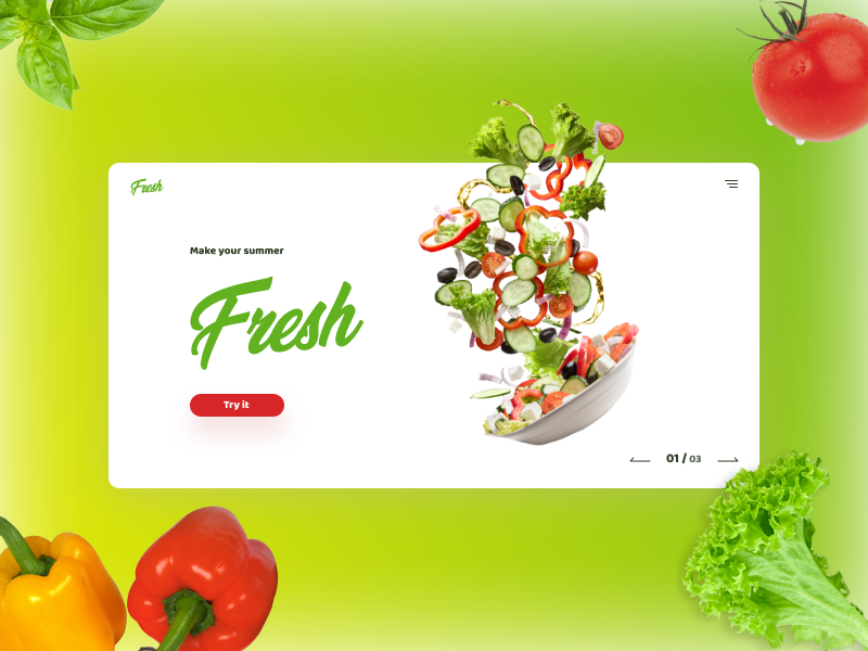 Summer Fresh fit food salad green vegetable vegan summer fresh uidesign ui design ui