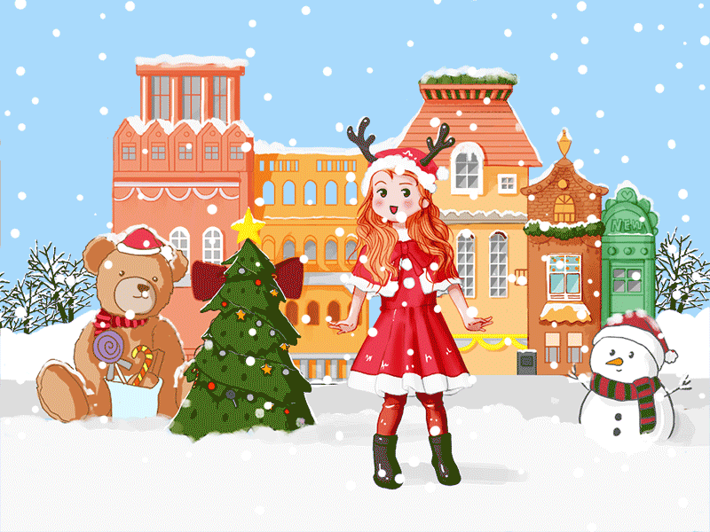 Merry Christmas! 圣诞快乐! holiday season illustration merry christmas snow 下雪 圣诞
