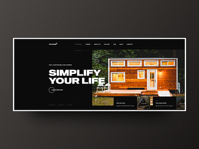 Tiny Homes Website Concept architecture black building concept dark decor design home homepage house interior minimal minimalism minimalist modern tinyhome ui ux website