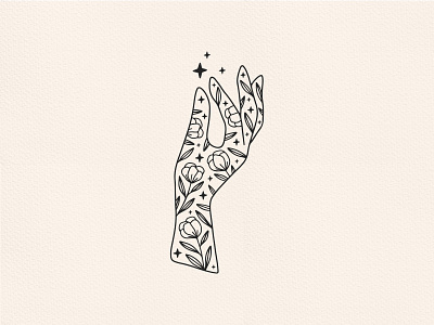Floral Hand bohemian boho celestial floral flower graphic design hand hand drawn illustration logo magic magical mystical stars tattoo vector witch