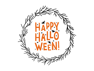 Happy Halloween bat halloween hand drawn happy lettering october spooky