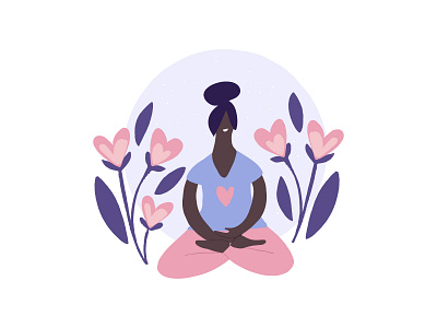 Stress free girl asana girl illustration meditation relaxation woman woman illustration yoga yoga pose