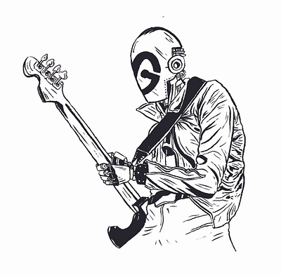 Tinhead Anarchy (Bassist) comic illustration illustrations