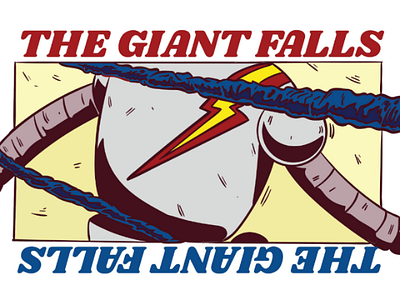 The Giant Falls art design drawing illustration illustrations illustrator robot typography