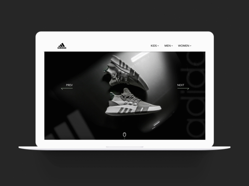 Adidas | Landing Page adidas animated gif clean design experience gif interface landing landing page minimal page shoes ui user ux web website
