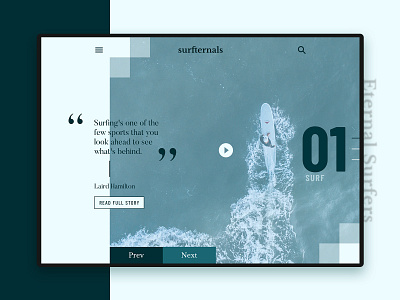 Surfternals | Website Design blue brand branding design minimal sea surfing ui ux waves web website
