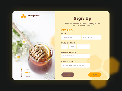 Honeybeeez | Sign Up Page