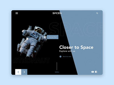 SPCEN | Website Design astronaut design homepage information nasa space space suit ui uiux ux web website