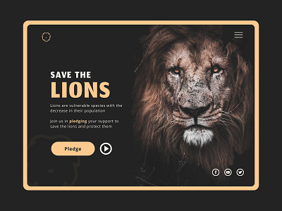 Lionsio | Website Design brand branding design extinction homepage lion lion logo pledge save ui ux vulnerable web website