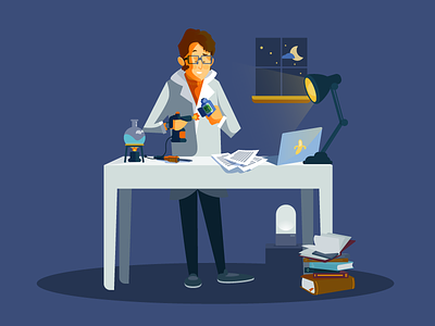 The Scientist chemist diy experience illustration scientist vector
