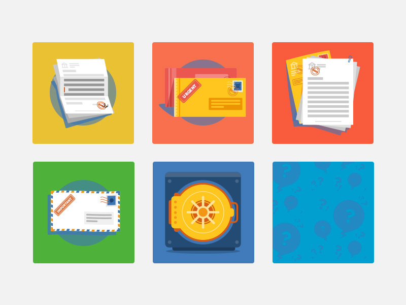 Legal advice icons colorfull illustrator icons letters ai vector illustration