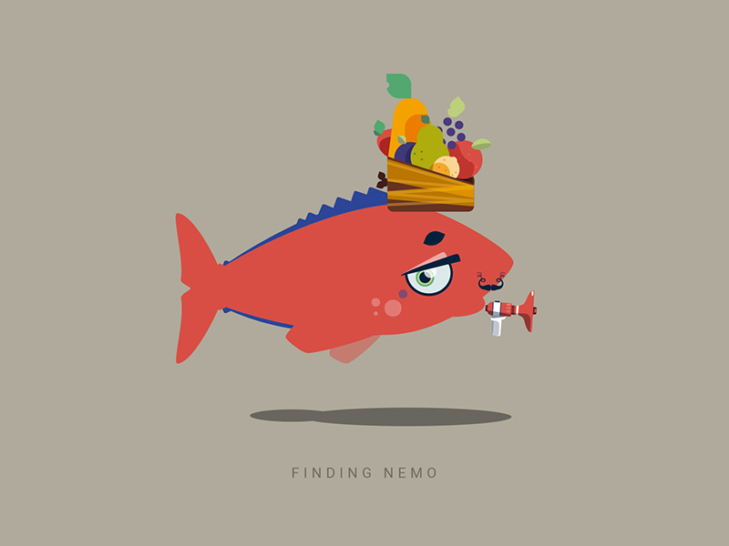 April fool's experiment #2 character generator fish random character illustration vector flat