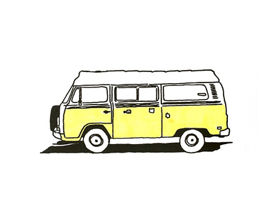 VAN. VOLKSWAGEN art caravan cars design draw drive graphic art graphic artist graphic design graphic studio illustration line art sketch street art tel aviv trip vacation van volkswagen