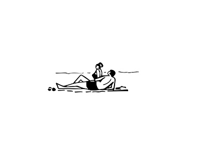 Couple At The Beach art beach black white books couple draw fun graphic art graphic design illustration line art magazine design moments romance sand sea creature sketch summer tel aviv telaviv