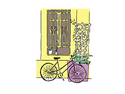 JAFFA STREETS art bike bycicle city illustration city sketch graphic art graphic artist graphic design illustration jaffa line art minimalist print simple design street art tel aviv