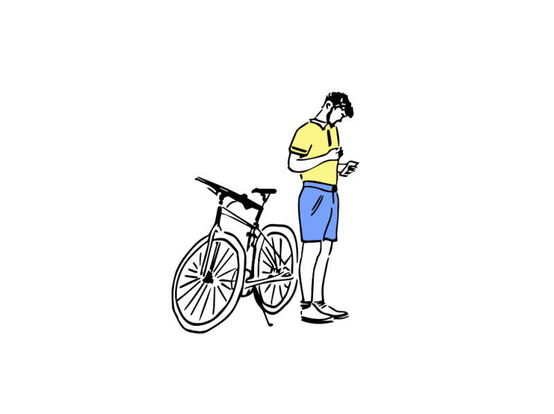 GUY WITH BIKE by Sharon Machat on Dribbble