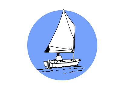 OPTIMIST blue graphic art graphic design illustraion line art ocean optimist poster poster art print prints race sail sailboat sailing sea sketch sports