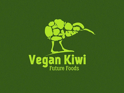 vegan kiwi animal bird diet food fruit future illustrator kiwi kiwifruit logo vegan