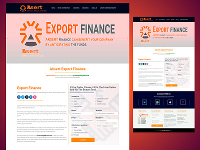 Aksert  finance landig page design - WordPress Website