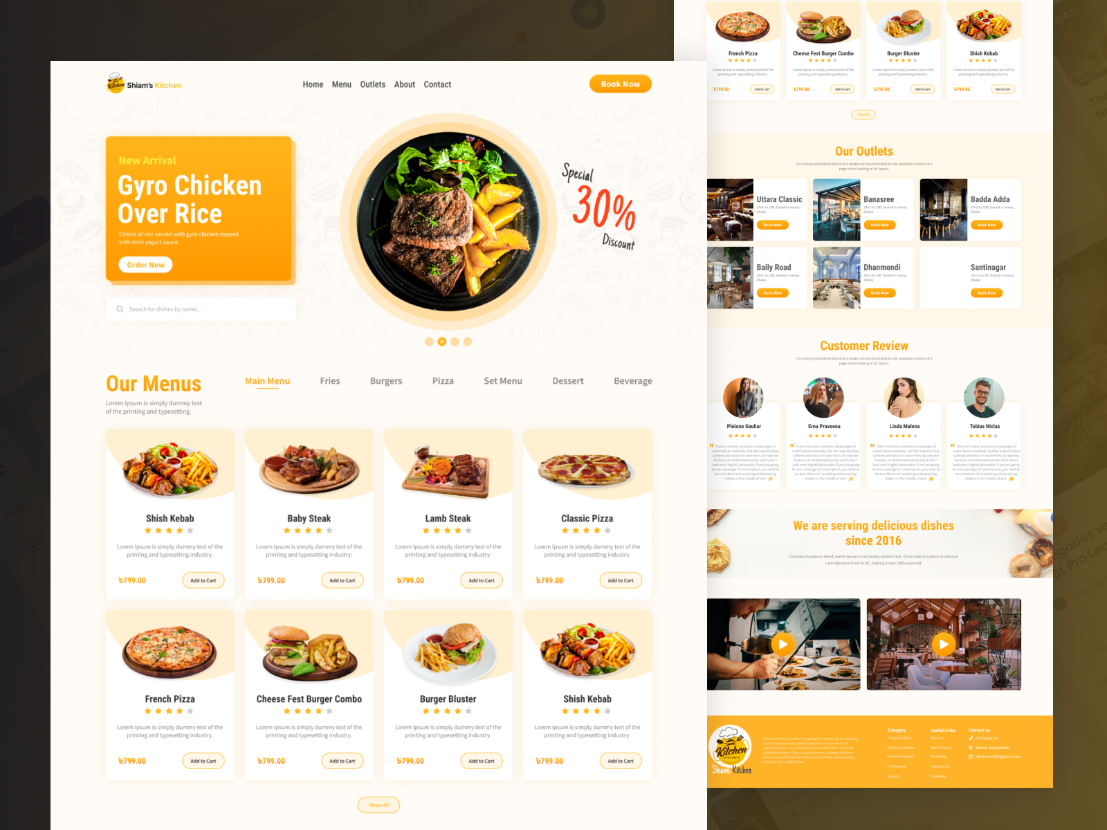 Restaurant Landing Page by Hasan Raahim on Dribbble