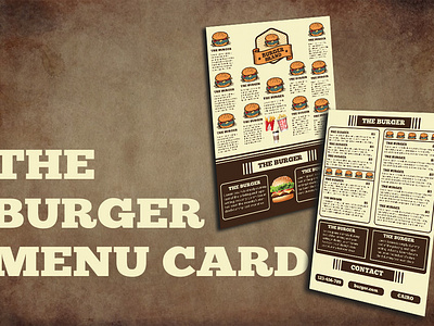 The Burger Menu Card burger menu card menu menu card menu design restaurant menu