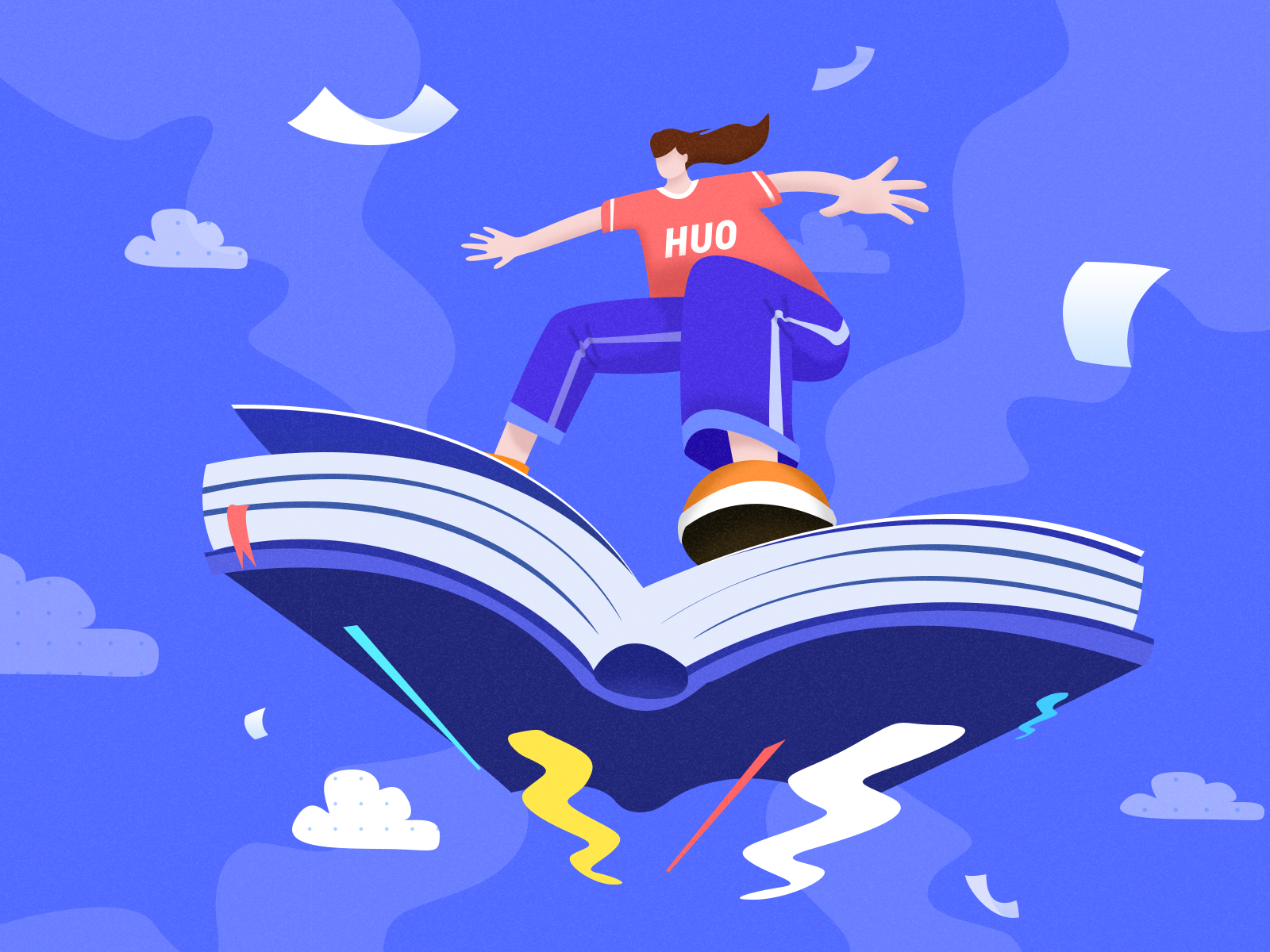 Fly illustration by HUO on Dribbble