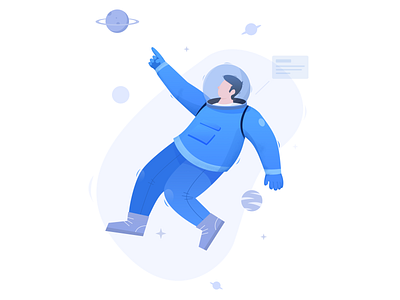 Space astronaut design illustration ui 插图 矢量