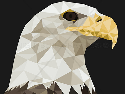 Geometric(low poly) Eagle design flat icon illustration logo typography vector