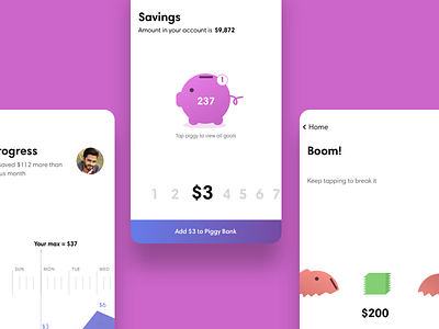 Savings Money behavioral change design framer interaction prototyping ux