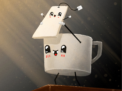 best friends ... cup illustration tea