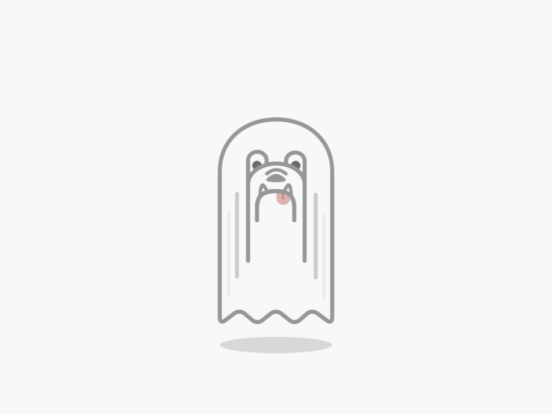 Bullghost animation bulldog costume dog ghost halloween illustration line sketch