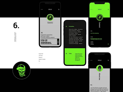 Personal Website adobe xd app design diseño web illustrator. interfaces minimal photoshop sketch skull ui ux website