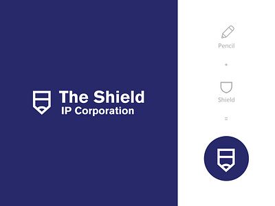 The Shield icon identity logo pencil shield vector