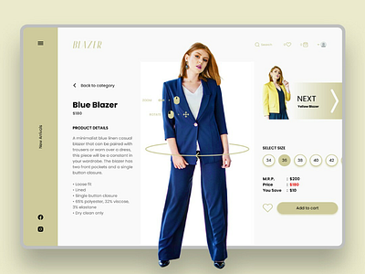 Blazer E-commerce clean e commerce fashion minimal ui ux web design