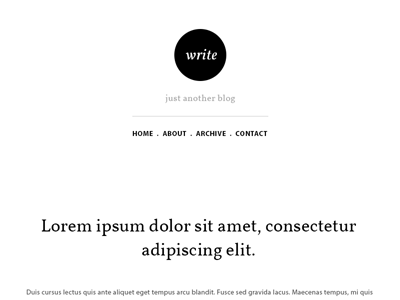 Write black blog design theme typography web white