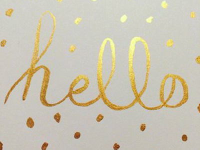 Hello brush calligraphy digital drawing font gold ink handwritten illustration ink type typography vector