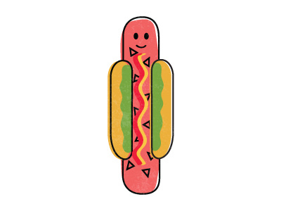 Golden Hot dog! character design digital drawing food hotdog illustration illustrator pattern vector