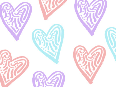 Hearts background design digital drawing hearts illustration illustrator ink pastel pattern vector