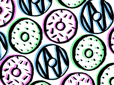 Doughnut Crazy! background design digital doughnuts drawing illustration illustrator ink ink brush pattern vector