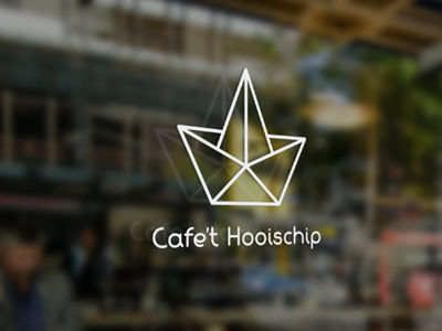 Cafe't Hooischip Window branding cafe design identity logo mockup paper ship rebranding simple type typography vector