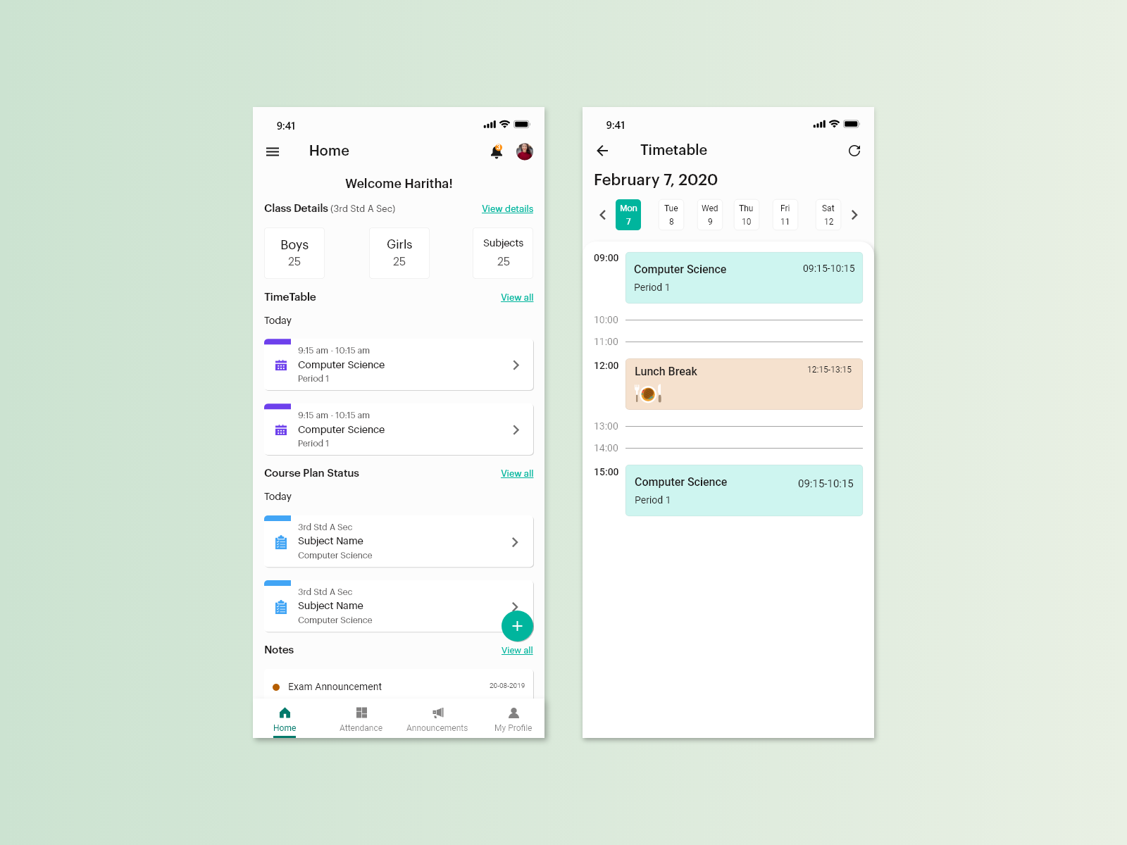 EduSchool Teacher App UI by Harishkumar on Dribbble