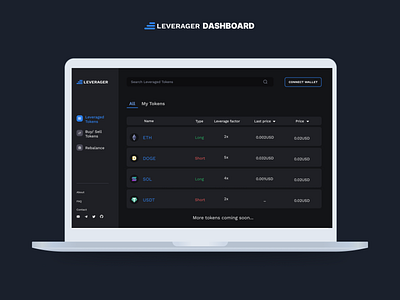 Dashboard Design for Leverager blockchain design ui ux design