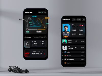 Forumula 1 mobile app concept data f1 formula 1 frosted glass mobile app mobile concept mobile ui motorsports racing red bull stats ui