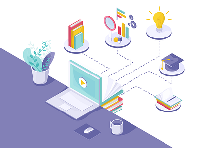 Hello Dribbble! debutshot design hello dribble illustration isometric illustration vector web banner web illustration