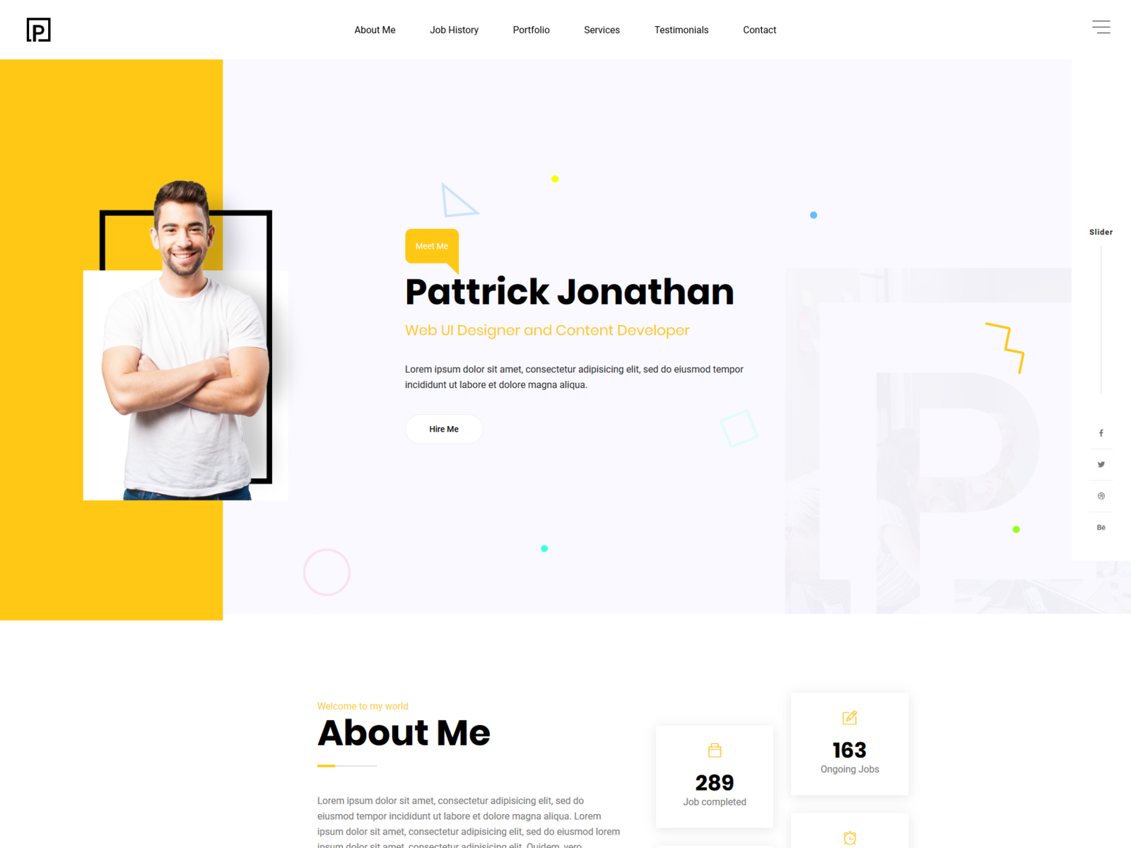 Pattric - Personal Portfolio HTML5/Bootstrap4 Template by mahedi hasan ...