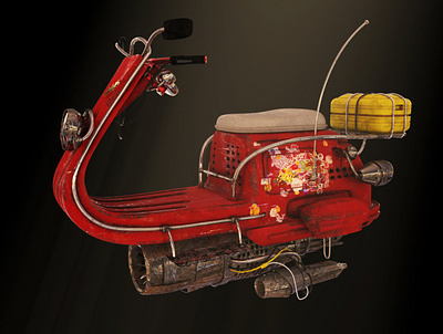 Moped 3d art 3dmodel c4d cinema4d design modeling motion design redshift