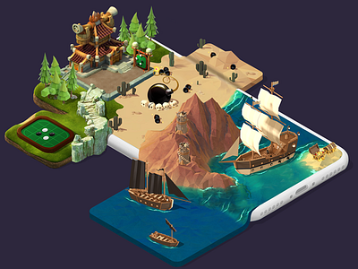 BazamBazi Online Mobile Game battleship bazambazi game isometric minesweeper othello