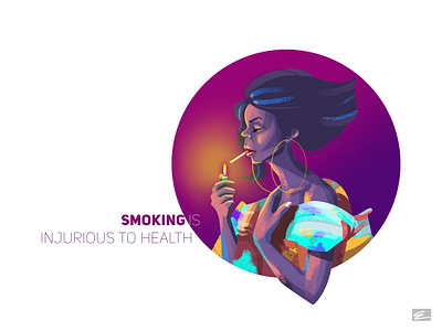 Smoker animation design illustration minimal